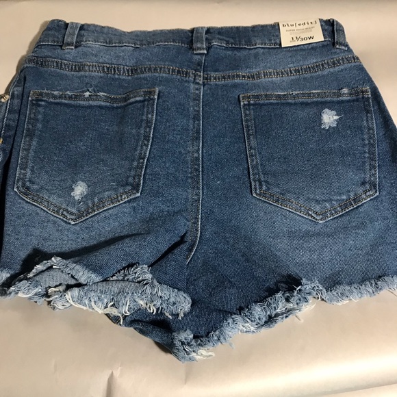 Blu Edit Jean Shorts Super High Rise Shortie - Picture 4 of 6